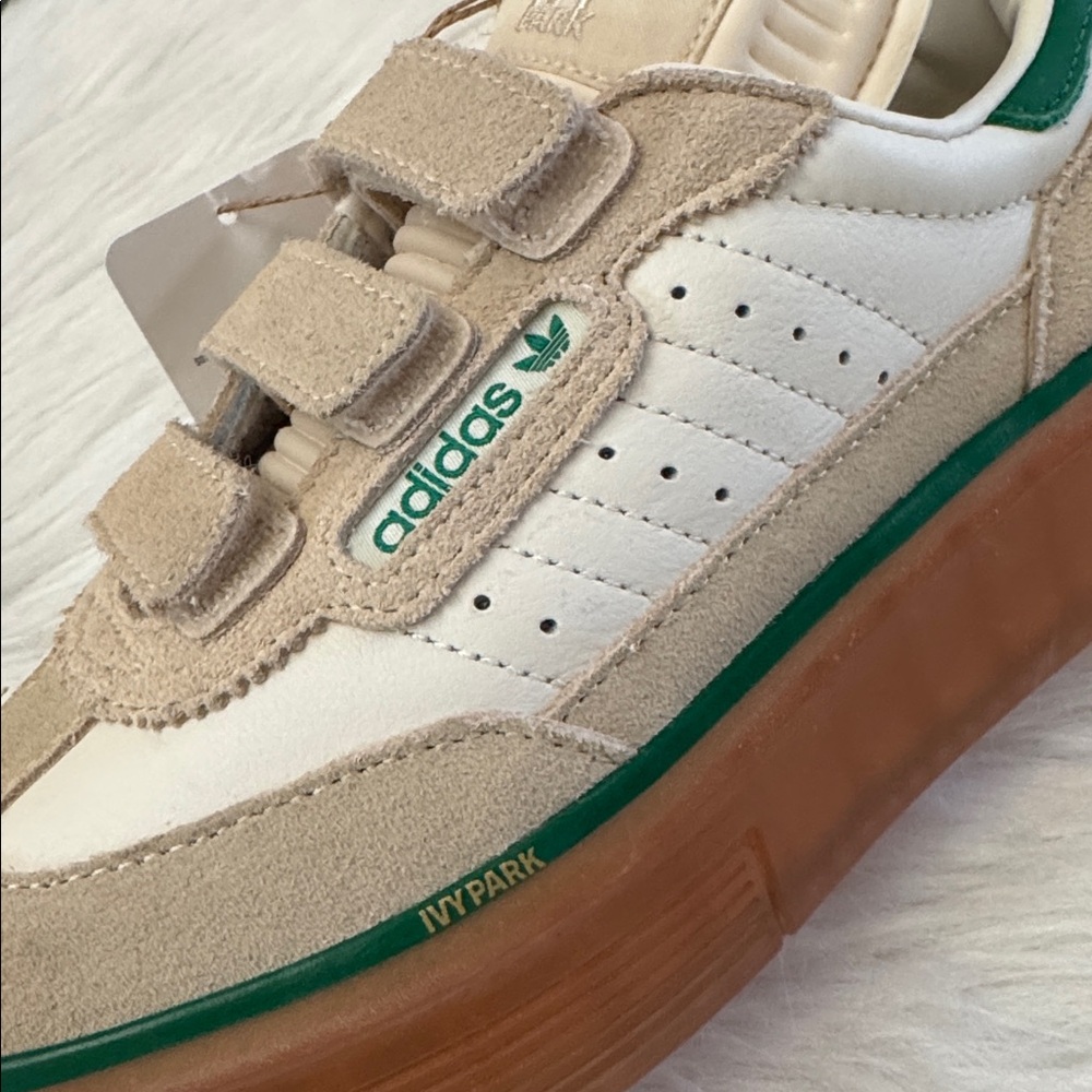 Adidas x Ivy Park Women’s Super Sleek 3 Strap Wonder White Gum Sneakers 5.5 - Picture 12 of 16